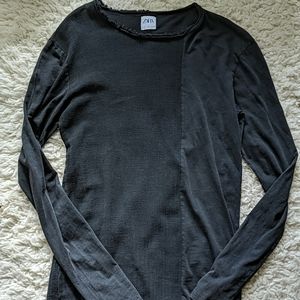 Zara Grey Asymetretrical Layering Top